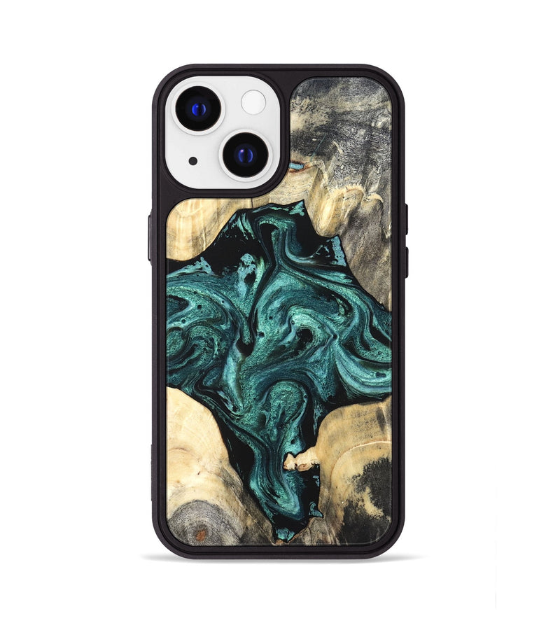 iPhone 13 Wood Phone Case - Simone (Green, 819571)
